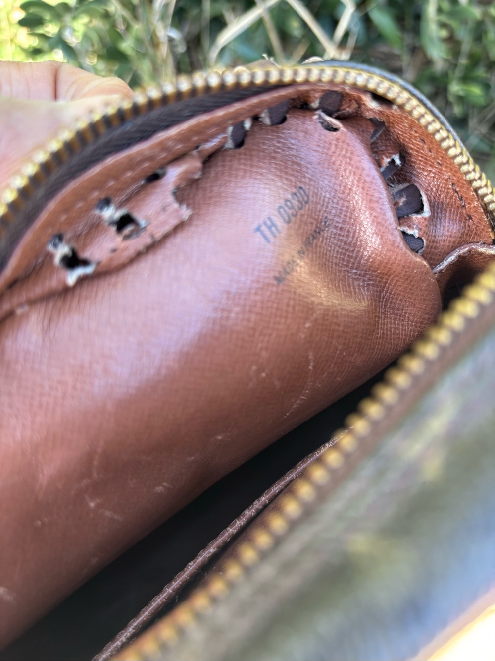 Louis Vuitton Brown Monogram Fringe Phone Pouch with Turquoise Studs - Picture 3 of 10